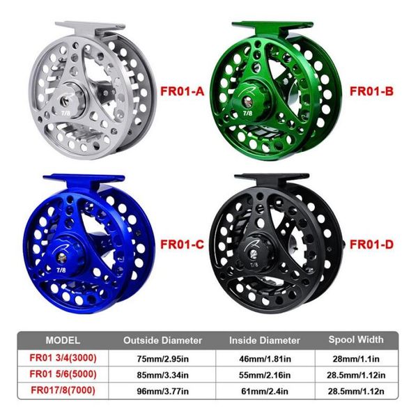 Fly Fishing Rolle Aluminiumlegierung 34 56 78 WT 21BB austauschbar für Salzwasser- und Süßwassereinstellung Zibsteil Fliegenbearbeitung GEA1122808