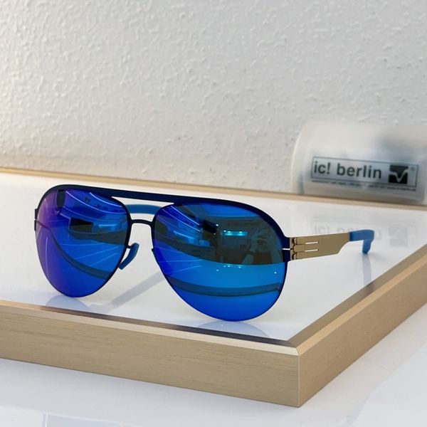 Ic! Berlin designer moda de óculos solares de sol composto de óculos de metal composto Metal Metal Optical Luxury Sung Lasses para homens Mulheres Sexilicious Tamanho 62-14-145