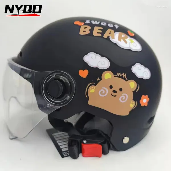 Caschi da moto Four Seasons Children Casco Sicurezza Mezzo ragazzo ragazzo per sport all'aperto Riding Regolable Head Bicycle