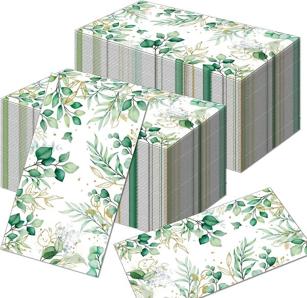 100pcs Eucalyptus Papier Servietten 3040 cm Einweggrüne Cocktailtücher für Dinnerparty Hochzeitstag Geburtstag 240508