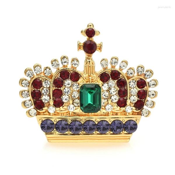 Броши wulibaby elegant Crown for Women Unisex Athestone Shining Glory Party Pins Подарки