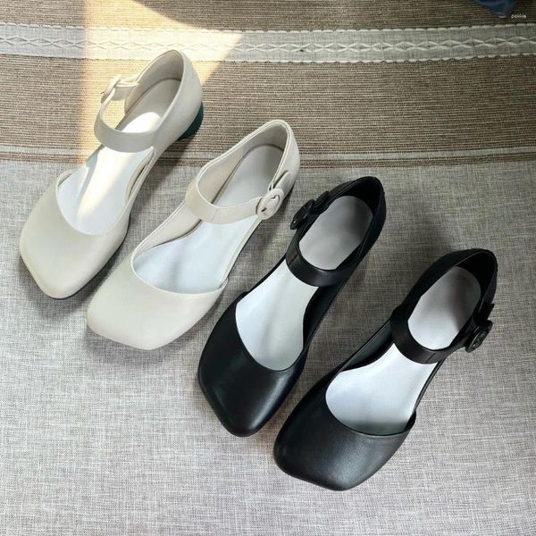 Casual Shoes Style Flat Base Fashion Office Lady Lady Low-Heel Mary Jane Frauen Single #W51