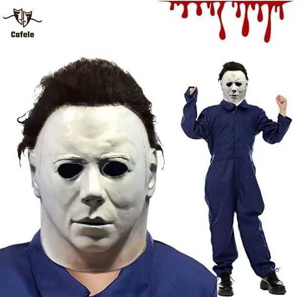 Party Masks Cafele Movie 1978 Michael Myers Kids Mike Mike Half Face Latex Halloween Стоимость для Kid Boy Girl Q240508