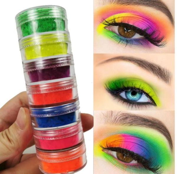 Ponto de Ponto Longo Longo Pó de Coloque 7 policiais Amarelo Aluz Blue Eye Shadow Dust Long Eyes Lasting Mkeup 7pcSset867676755