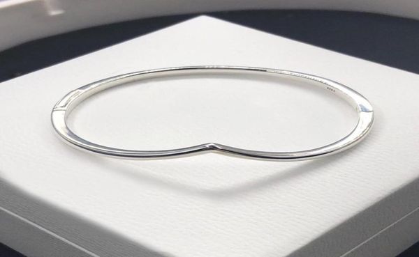 Autêntica Sterling Silver Silver Polishbone Banglelet Bracelet Women Girls Wedding Designer Jewelry for Girlfriend Gift Bracelets com caixa original set97771199