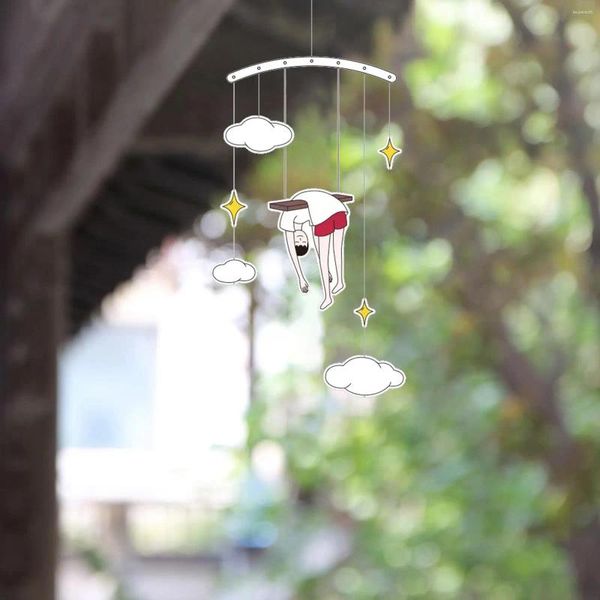 Dekorative Figuren Windchime Jungen schwingender kreativer Wind Chime kleine Hangdekoration DIY für Innen im Freien Hausgartendekoration im Freien