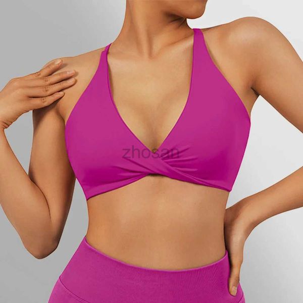 Vroj ativo de roupas íntimas contínuas de ginástica esportiva de sutiã Bra Sports Anti-Sweat Bra respirável BRA CROP CROP CROP Top Pushout Top Women D240508