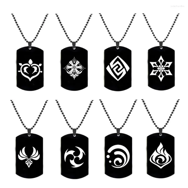 Colares pendentes Anime Genshin Impact Eye God Vision Colar Klee Xiao keqing venti figura colar de aço inoxidável cosplay