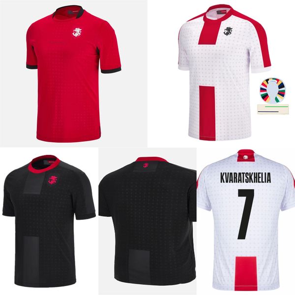 Georgia Soccer Jersey Kvaratskhelia Chakvetadze Kvilitaia Zivzivadze 2024 Euro Cup Georgian National Team Home Away Georgien Football Shirts Kit