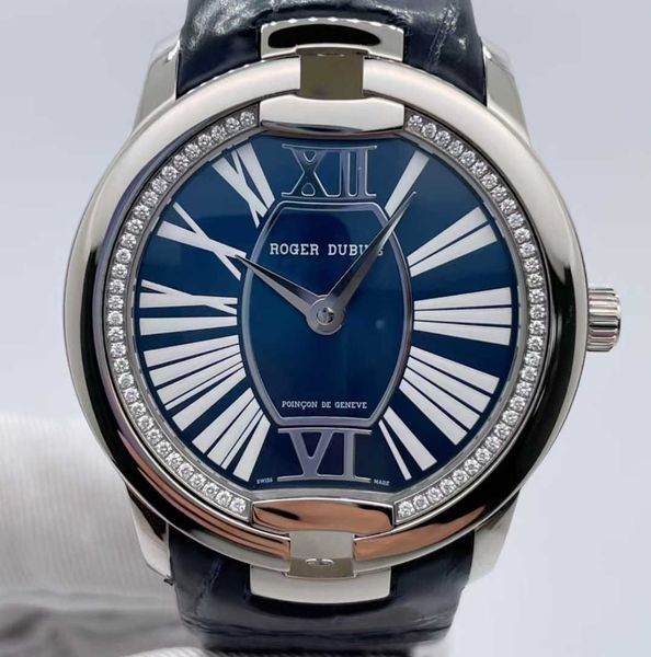 Дизайнерские роскошные часы для мужских механических автоматических прямой покупки 36 -мм знаменитой актрисы Roge Dolby 18K Platinum Diamond DBVE0048 Women Watch Original