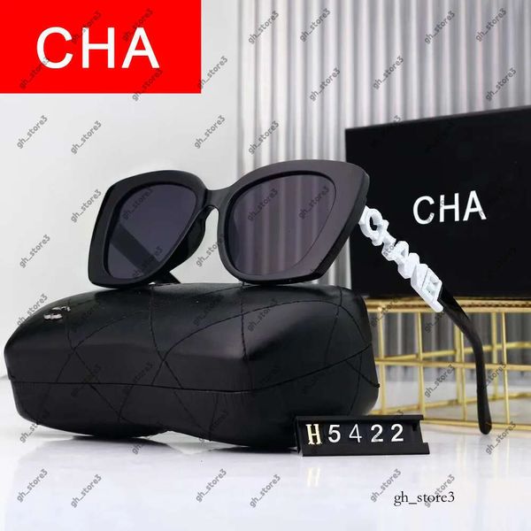 Retângulo de moda de designer preto Mulheres Chanels de luxo Chanels Glasses Sunglasses com Diamond Unissex Designer UV Protection Glass 2024 345
