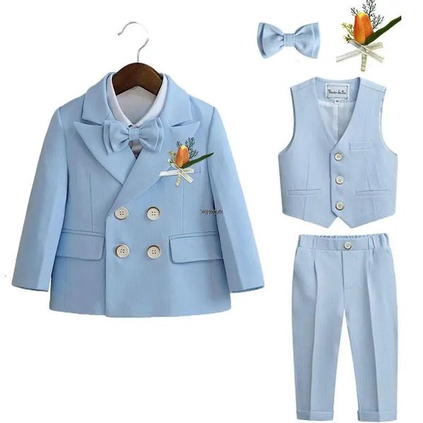 Little Boys Pograph Suit Children Wedding Dress Kids Performance de palco Blazer Birthday Birthday Cerimônia formal Costume 240509