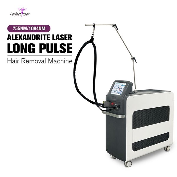 PerfectLaser Alexandrite Long Pulse Laser Laser Removy Machine ND YAG Epilation Raffreddamento rapido Skin Ringiovanimento Attrezzatura di bellezza per salone di bellezza Uso del salone di bellezza