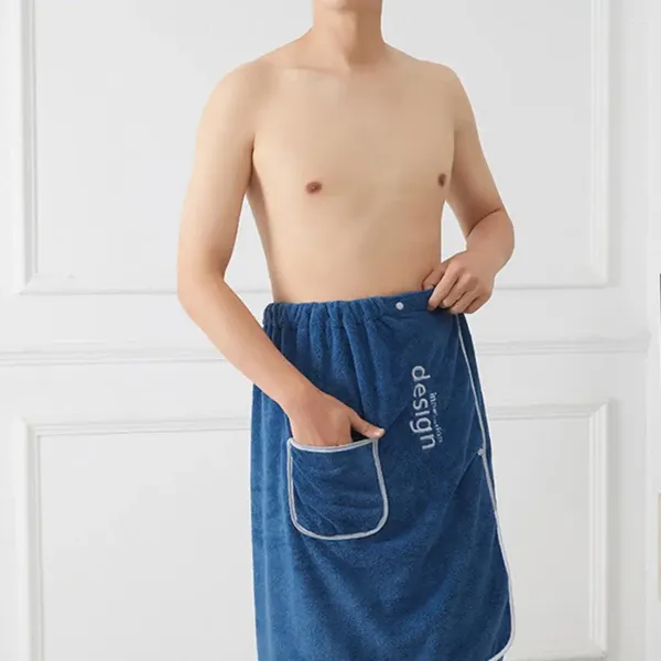 Toalha Homens Durável Banho de Banho Rápido Men, com bolso seguro de fivela para o chuveiro de sauna de spa de ginástica