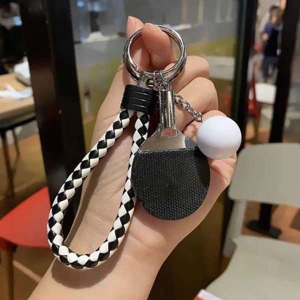 Keychains Bedanyards 7 cores Cute Ping ping pong pinget pingentes de lembrança Table Tennis Ball Chain Sports Sports Fãs Chave Ring Presente Acessórios para Ornamento J240509