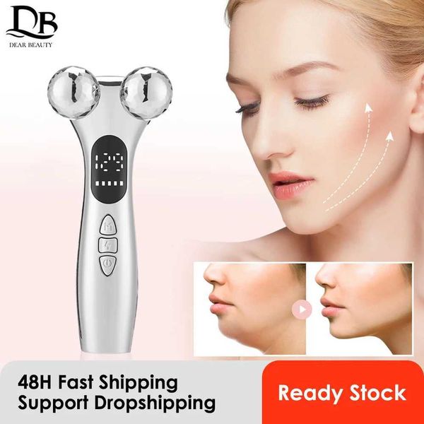 Strumento di bellezza domestico 4D rullo 4D Massager facciale EMS Sollevamento EMS Dispositivo V-Face Slimetro Stringeggio della pelle Doppio Mento Massaggio per la cura degli occhi Q240508