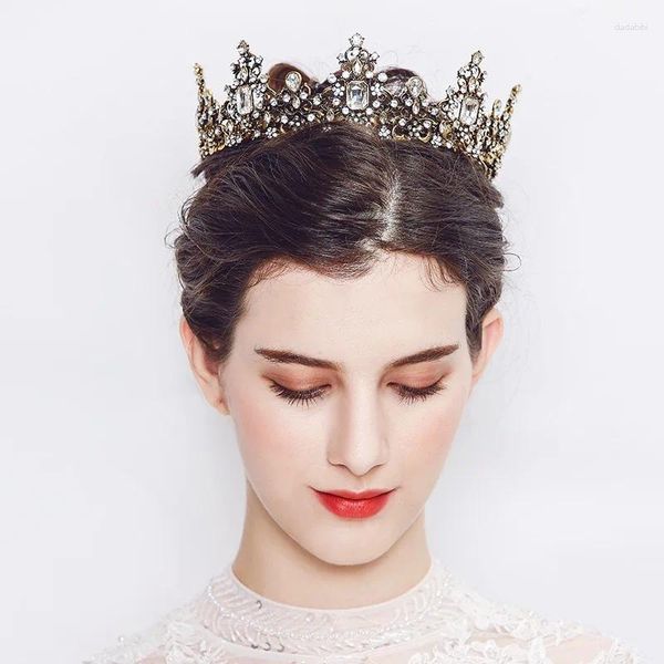 Başlıklar 2024 Düğün Taç Saç Takı Gelin Başlığı Kadın Rhinestones Kristal Tiaras Gelin Parti Taçları Aksesuarlar