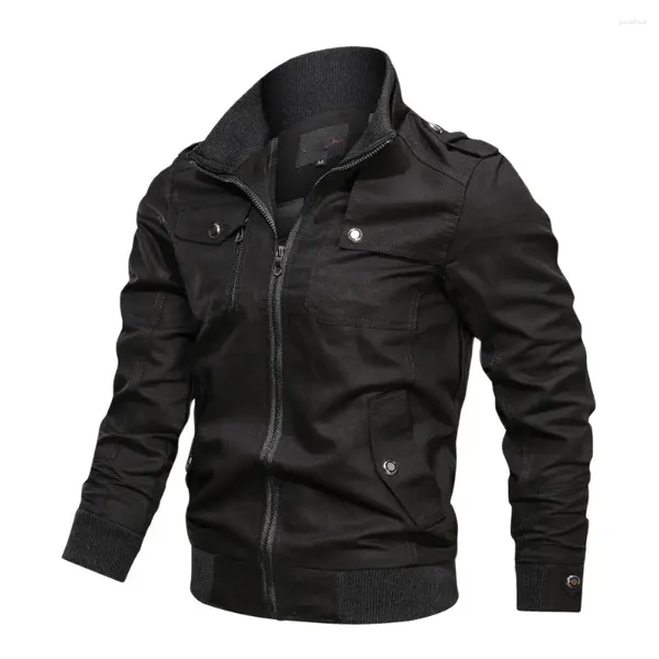 Herrenjacken 2024 Single Breasted Top Outerwear Herren Motocycle Herbst Mandarin Kragen Retro Jacke Sexy Men Kleidung Plus Größe S-5xl