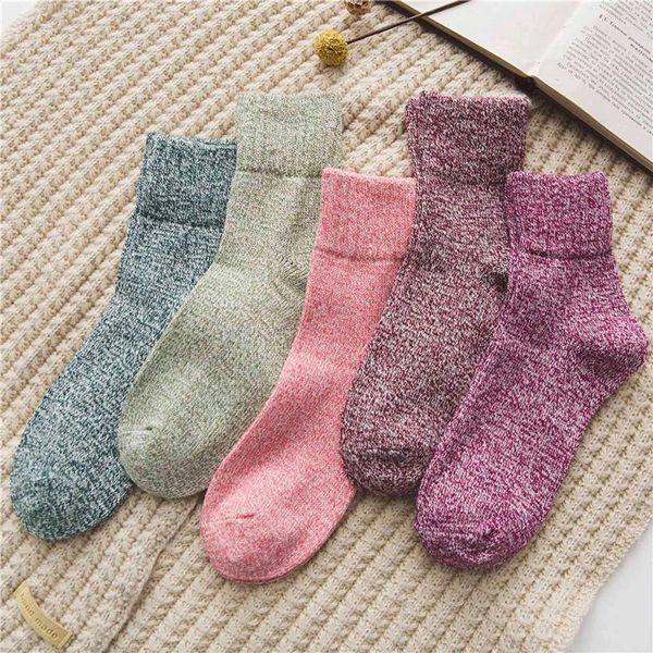 Donne calzini 5 paia invernali inverno Candy Candy Wool addensato termico contro la neve fredda coreana