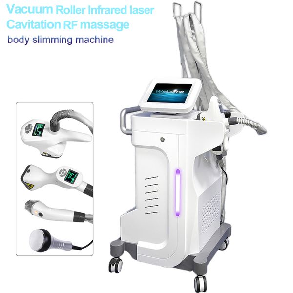 Vela Laser -Infrarotkörper -Skulption Fettrollen Machine Cellulite Massaging Vacuum Gewichtsverlust Kavitation RF Slimming Spa -Gerät 4 Griffe