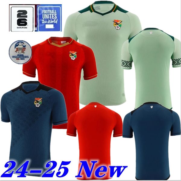 2024 2025 Maglie da calcio Bolivia Moreno Justiniano Vaca Haquin Ramallo Sagredo Bejarano 24 25 Shirt football della squadra nazionale a casa Bolivia blu giallo rosso