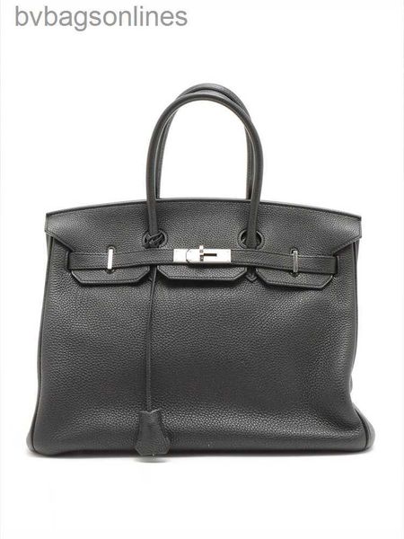 10A Counter Quality Hremms Designer -Taschen High -End -Marke Taschen Store Birkkis 35 Pack schwarz silberne Leder quadratisch graviert 10 Handheld Antique Bag Bag Tasche