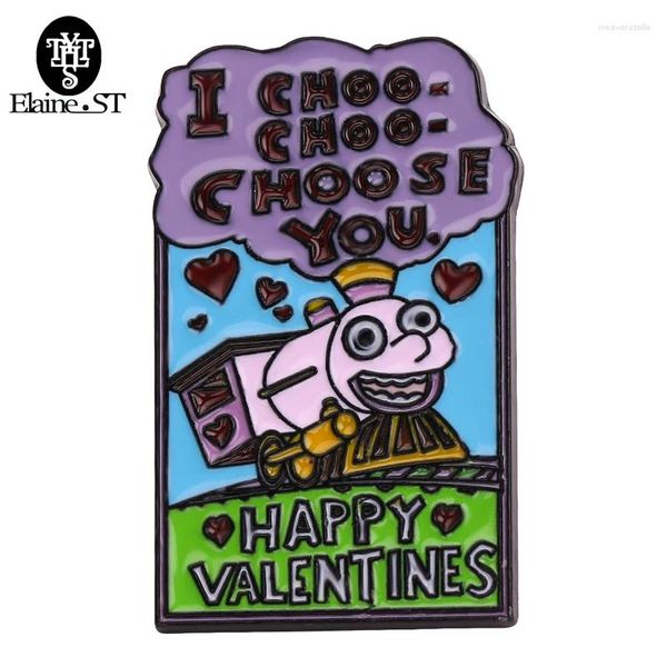 Broches Choo Escolha -me Pin Sweet Love Bubbles Badge Broche de trem rosa engraçado Broche feliz dos namorados presente