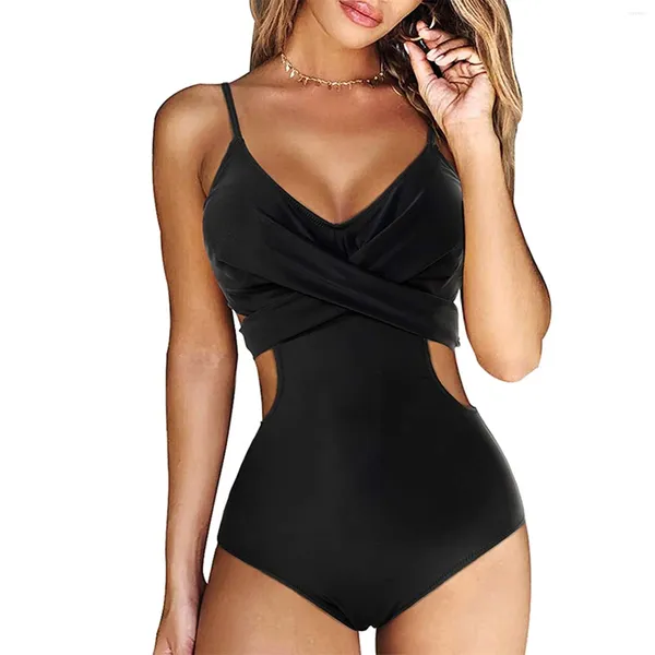 Costumi da bagno femminile se sexy monokini da bagno mono -costume senza manica attraverso il costume da bagno in bikini a maglie