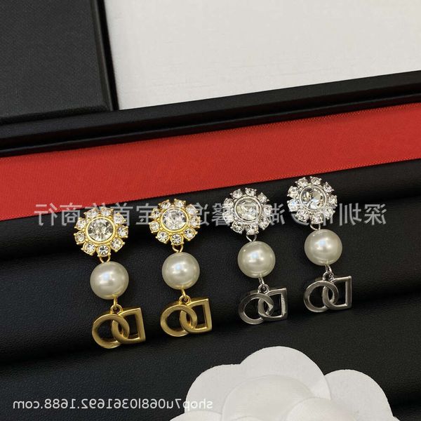 Schmuck für Frauen Sonnenblumen Perlenohrringe Frauen Personalisierte Wasser Diamantohrringe Fashion Instagram Ohrringe Trend