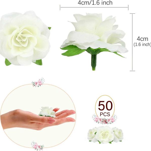 Fiori decorativi ghirlande 10/20pcs Fiori artificiali Crema di seta Vendite calde Vendite di Natale Matrice Bridal Bruquet Wall Fai -da -te Disterra