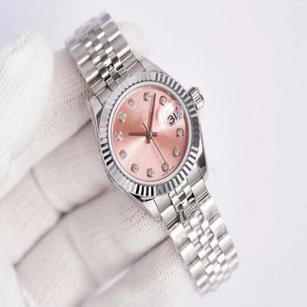 2023 di alta qualità 28 mm Fashion Rosd Gold Dress Orologio Watch Sapphire Mechanical Automatic Women's Watches in acciaio inossidabile BR 342G