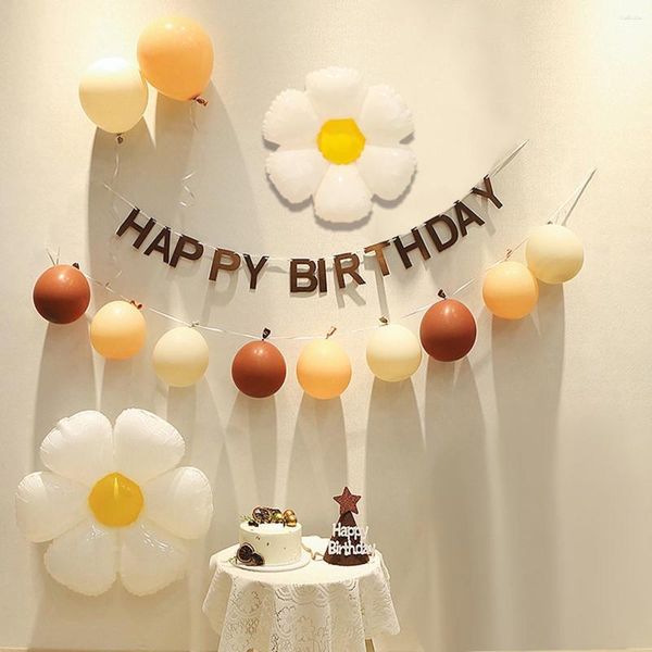 Parti Dekorasyonu Mutlu Yıllar Balon Bayrak Yaratan Daisy Sahne Düzeni