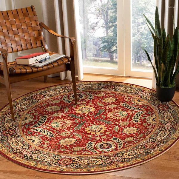 Tappeti rotondi velluto in velluto persiano soggiorno arpet in stile nazionale grande area full tappeto casa cestino tappeto tappetino non slittamento