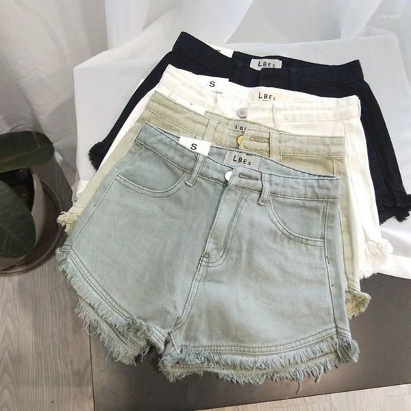 Jeans femminile tassel sexy donna shorts shorts estate slim corean chic galling pantaloni alla caviglia di pantaloni neri lavati