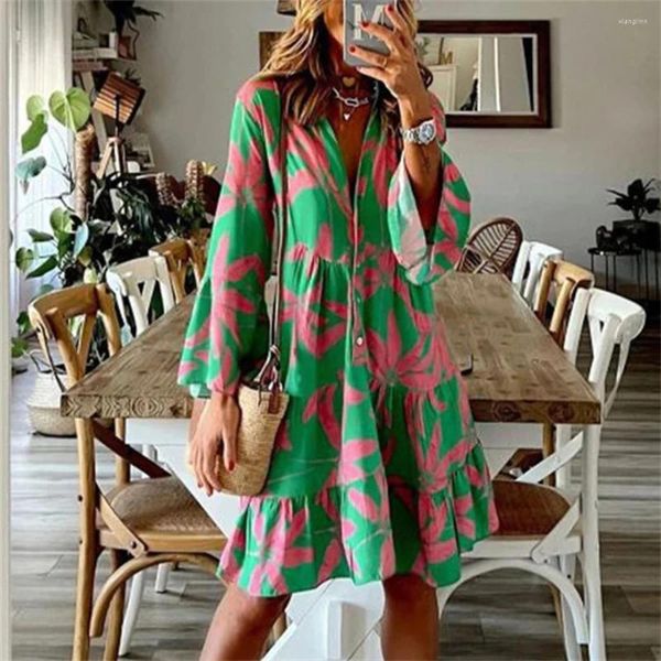 Abiti di dimensioni più taglia abito di grandi dimensioni per donne abbigliamento 2024 Summer Beach Floral Mini grande giubbotto per gonna lunghi casual femmina