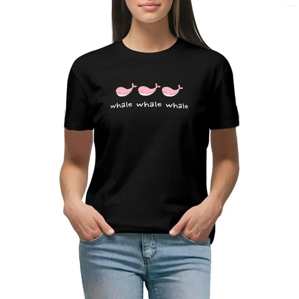 Frauenpolos süße rosa Walgrafik und drei Wort Ich liebe perfektes Design-T-Shirt