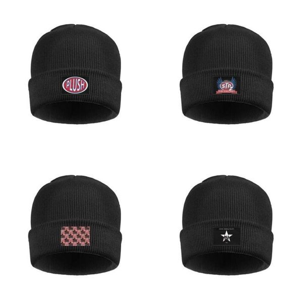 Модные каменные пилоты пилоты Tribute плюшевые манжеты Toboggan Watch Beanie Hat Стильные шляпы № 4 Плакат Core Vintage Retro Logo STP Rock1210059