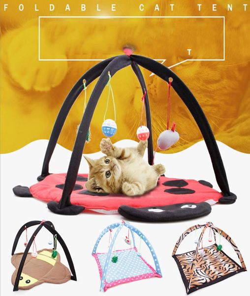 Pet Cat Bed Cat Play Tent Toys Atividade móvel Brincando a cama Bed Pad Blange House Furniture House com Ball6015845