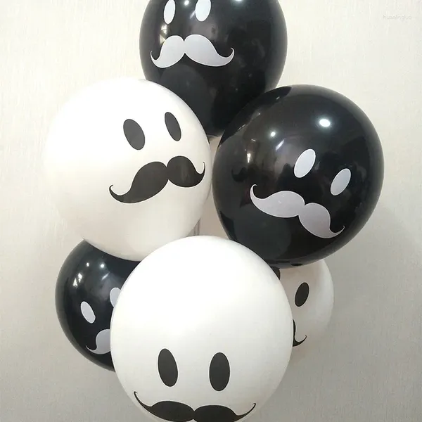 Decoração de festa 50pcs 12 polegadas Bigode Balões de látex de qualidade Balão branco bigode veado noite Decoração do dia dos pais