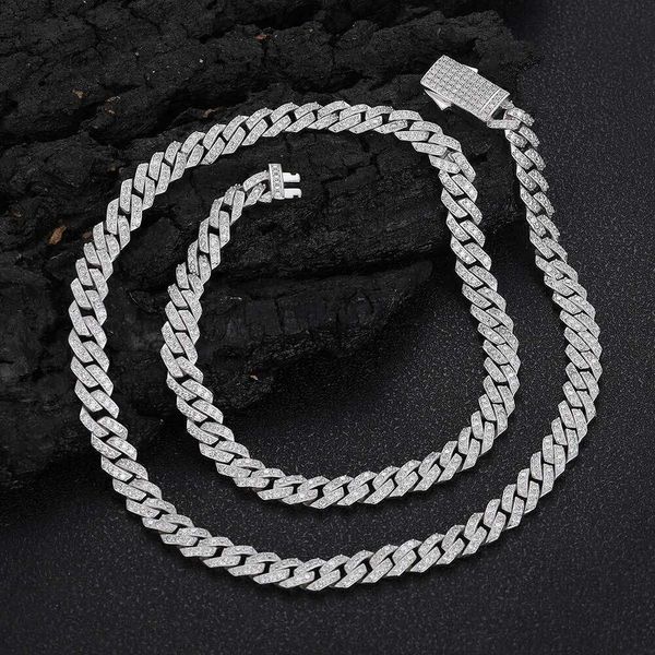 Novo colar de hip hop de chegada moda S925 Silver Individualidade Moissanite Chain cuba em forma de diamante Black Pessoas homens homens