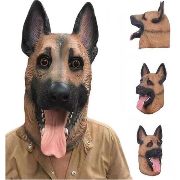 Maschera da pastore tedesca Halloween festa cosplay costume da cane da pastore maschere per cani maschere divertenti animali realistici a testa piena maschera