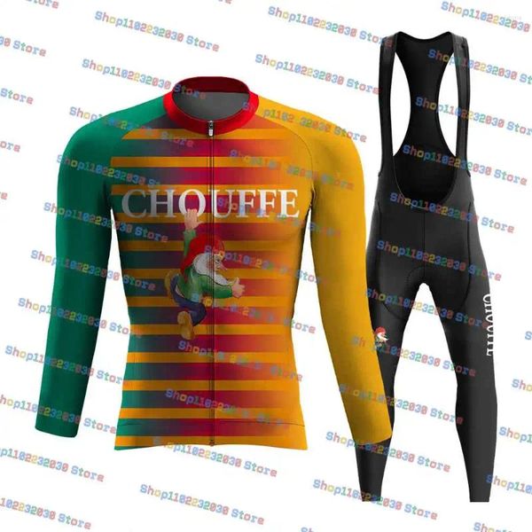 Rennsets belgischer Weinkreislauftrikot -Set MTB Race Clothing Long Sleeve Ropa Ciclismo Bike Uniform