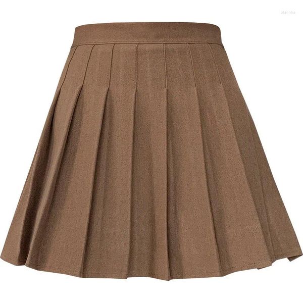 Юбки женская корейская модная теннисная юбка высокая талия плиссированная каваи черная мини -мини -миниму