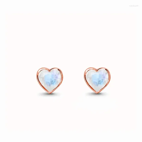 Stud Ohrringe Europa Amerika Japan und Südkorea Verkauf S925 vielseitig Mode Advanced Design Love Moonlight Stone Frau