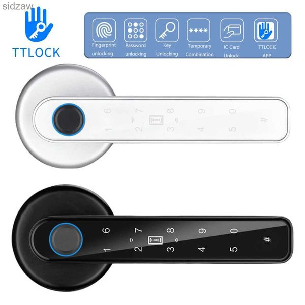 Smart Lock Biometrics Lock de impressão digital TTLOCK Controla as travas de porta de porta inteligentes fechaduras de porta de porta em casa fechas de porta elétrica WX