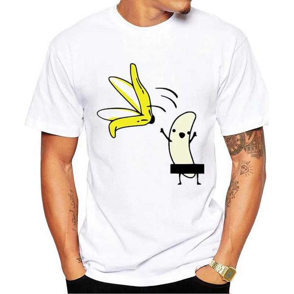 Мужские футболки Thub Hipster Nude Banana Man футболка голая банановая печать штопоры короткие slve смешные T Roomts Cool Essential T Y240509