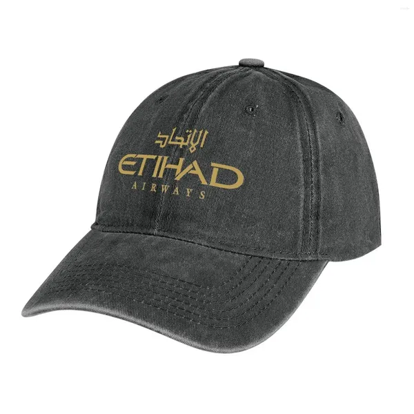 Berets Airways Etihad Cowboy Hat Custom Cap Horse Temply Visor's Hep Шляпы мужчины