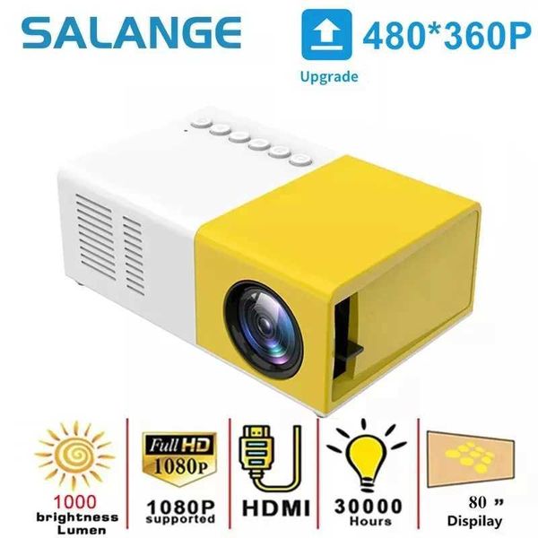 Проекторы Salange J9PRO Mini Projector Led Home Media Player Audio Portable Projector 480x360 Pixel поддерживает 1080p HDMI USB Video Beam J240509