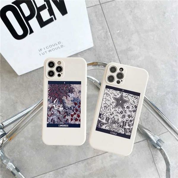 Case di cellulare Case di pittura artistica dipinti di lusso Coppia morbida per iPhone 11 12 Pro Max Mini 7 8 Plus XR XS MAX SE 2 Fundas di copertura del telefono J240509