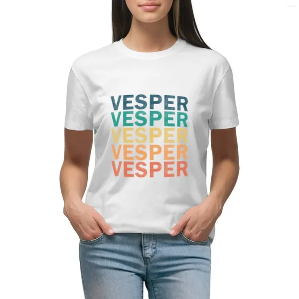 Polos femminile Vesper Nome maglietta - Vintage Retro Gift T -shirt vestiti per le donne